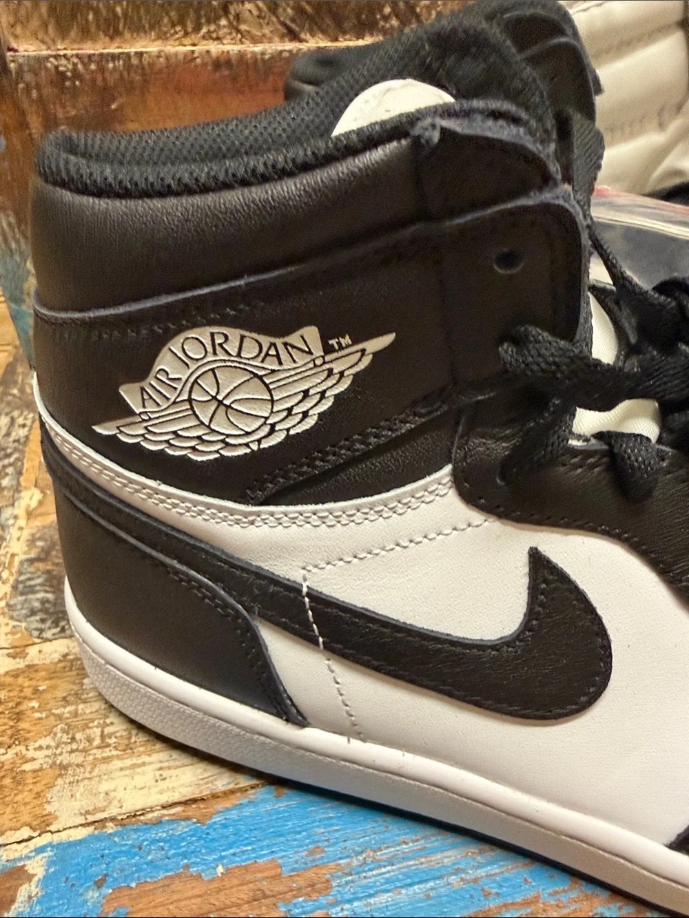 Jordan Men Sneakers Black White High Top Size 10